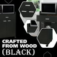 thumbnail image 3 of Kings Brand Furniture Black Microwave Cart – Storage Cabinet with Drawer, Shelves & Doors – Rolling Utility Stand, 3 of 8