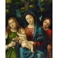 thumbnail image 2 of Giovanni Francesco Caroto 12x14 Gold Ornate Wood Frame and Double Matted Museum Art Print Titled - The Virgin with Child and the Saints Magdalene and Catherine, 2 of 4