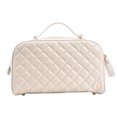 thumbnail image 2 of Bolsas De Maquillaje Bolsas de maquillaje de PU Caja de maquillaje de rejilla de diamante portátil para viajes femeninos (L blanco) Ndcxsfigh Cuidado Belleza, 2 of 9