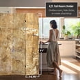thumbnail image 5 of Red Lantern 6 ft. Tall Sandy Meadow Canvas Room Divider - Natural Three Panel Screen, 5 of 5