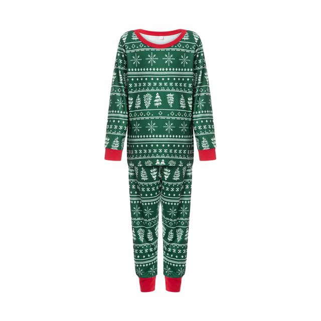 Diconna Pyjamas de Noël Assortis pour la Famille, Col Rond, Imprimé Arbre de Noël, Manches Longues, Pull-Over, Combinaison
