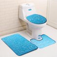 thumbnail image 3 of 3PCS Bath Rug Set Includes Floor Rug Toilet Rug Toilet Lid Cover for Home, 3 of 8