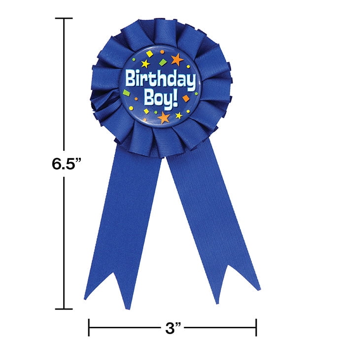 12/Case Bulk Birthday Boy Award Ribbons