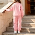 thumbnail image 4 of Likimi Child Toddler Girls Outfit Set Long Sleeve Bow Print Crew Neck Sweatshirt With Pants Soft Clothes Set Size 2-3 Years, 4 of 7