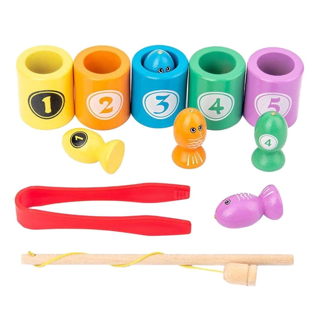 segolike Jeu de Pêche en Bois Tri et Correspondance Jeux de Simulation Compétences Motrices Pré-