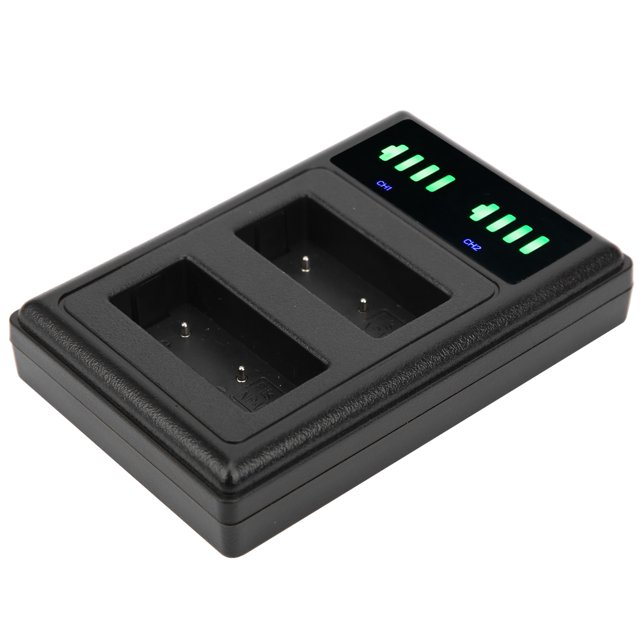 Dual Interface Camera Battery Charger,Micro/Type‑C Dual Port Camera Dual Dock Camera Battery Charger Double Display Camera Battery Charger Innovative Solution