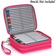 thumbnail image 3 of Zippered Pencil Case-Canvas 72 Slots Handy Pencil Holders for for Prismacolor Watercolor Pencils, Crayola Colored Pencils, Marco Pencils (Hot Pink), 3 of 7