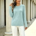 thumbnail image 6 of UDAUDU Sweaters for Women Long Sleeve Lightweight Crew Neck Soft Knit Wool Blend 2026 Fall Winer Business Tops M, 6 of 9