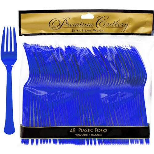 Royal Blue Premium Plastic Forks 48ct