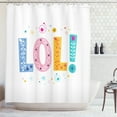 thumbnail image 1 of LOL Shower Curtain, SMS Message Expression with Colorful and Floral Letters Amusement Chuckle Phrase, Fabric Bathroom Set with Hooks, 69W X 70L Inches, Multicolor, by Ambesonne, 1 of 3