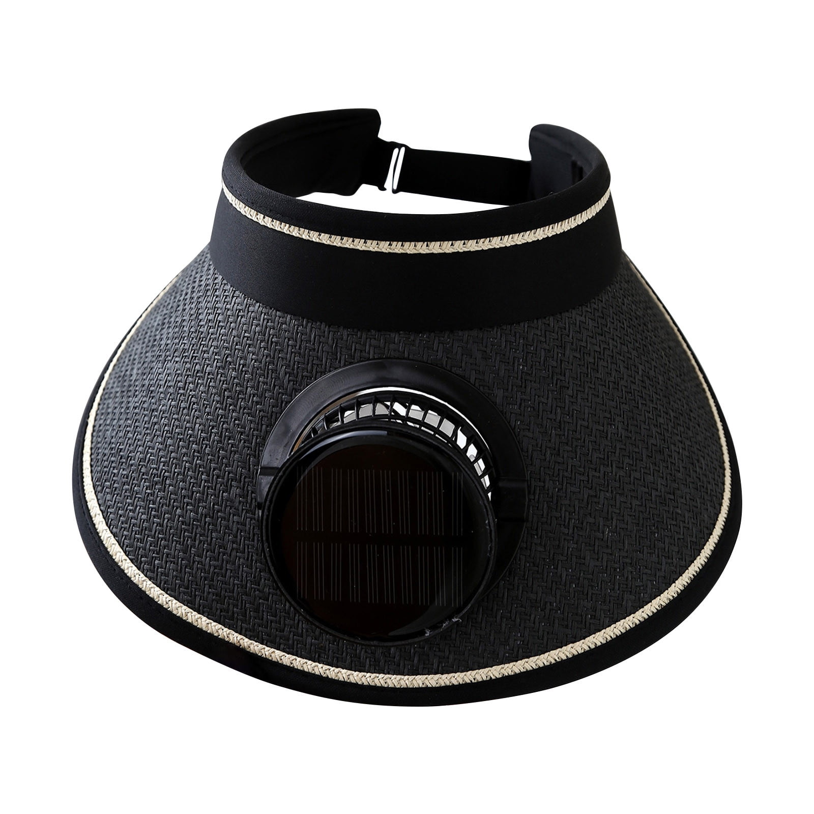 Solar Powered Fan Hat, Detachable Wide Brim Cooling Cap with Rechargeable Fan, Adjustable Speed for Outdoor Work Hiking Fishing