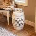 thumbnail image 6 of Sunnydaze Marrakesh Lattice 17.75" Ceramic Garden Stool Side Table, White, 6 of 11