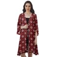 thumbnail image 1 of Moomaya Moss Georgette Printed Shrug Beach Cloth 3/4 Sleeve Cardigans For Women, 1 of 6