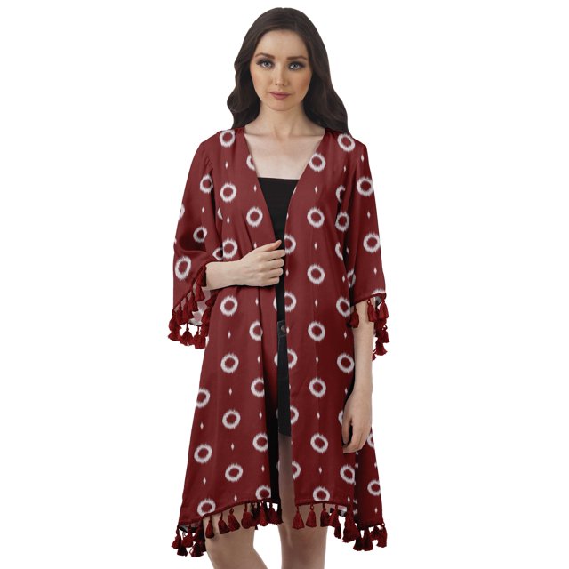 Moomaya Moss Georgette Printed Shrug Beach Cloth 3/4 Sleeve Cardigans For Women