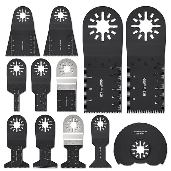 12Pcs/Set Oscillating Saw Blade Multitool Oscillating Tool Accessories Universal Fast Carbide Teeth for Cutting Wood Metal Plastic