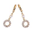 thumbnail image 5 of Women Zircon Earrings with Modern Minimalist Design Golden Alloy Color Suitable for Any Occasion 1 Pair, 5 of 5