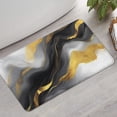 thumbnail image 2 of Black and Gold Marble Glitter Streaks Pattern Bathroom Rugs Mat,Non Slip Microfiber Bathroom Rug,Rubber Backing,Soft Bathroom Mats for Bathroom Floor,Tub and Shower,17x30in(43x75cm), 2 of 4
