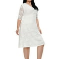thumbnail image 2 of Gspmoly Robe pour Femmes, Robe Aguichant de Mode en Dentelle à Col en V pour Femmes Grande Taille avec Robe à Manches Mi-Longues, Robes de Soirée pour Femmes jusqu'à 60 % de Rabais, 2 of 7