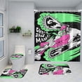 thumbnail image 2 of Lheaggik Anime Chainsaw Man 4 Pcs Bathroom Sets with Cartoon Shower Curtain and Rugs,Waterproof Polyester Shower Curtain Sets with Hooks, 2 of 5