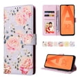 thumbnail image 4 of Wallet Case for Samsung Galaxy A32 5G 6.5 Inch with Card Slots Stand Bracket Flip Folio Phone Cover, Flower Pattern PU Leather Drop Resistant Wrist Strap Magnetic Clasp Case,Pink Rose, 4 of 8