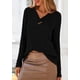thumbnail image 2 of Camiseta PRETTYGARDEN 2025 con Cuello en V Acanalada Casual Negra XXL, 2 of 9