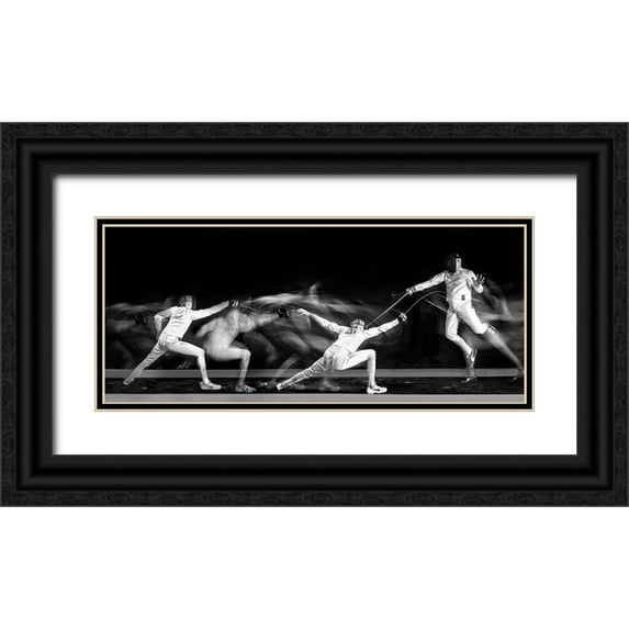 Ghesquiere, Hilde 32x16 Black Ornate Wood Framed with Double Matting Museum Art Print Titled - Fencing 1