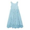 thumbnail image 3 of Cnuiaeg Girls Solid Color Casual Dress,Sleeveless & Irregular Hem,Princess Style,Color Blue,Size 3-4 Years, 3 of 6
