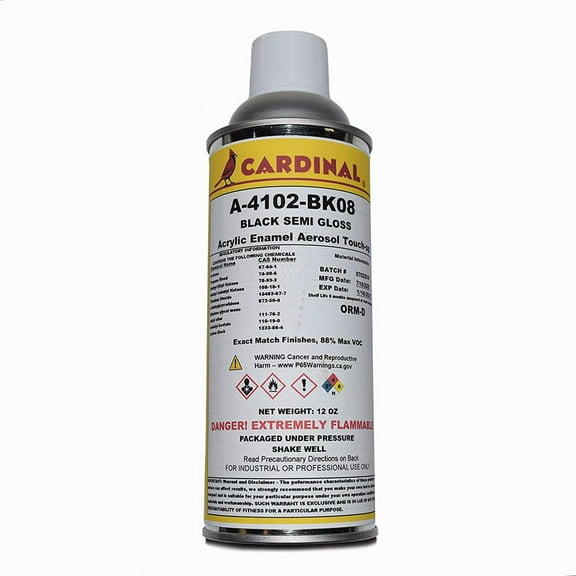 A-4102-BK08: Black Semi-Gloss Powder Coating Touch-Up Spray Paint 12oz | Car Parts and Repair Refinishing Clear Coat for Permanent Sealing of Coated Surfaces