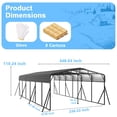 thumbnail image 4 of Sylviera 20x30ft Heavy-Duty Metal Carport, Outdoor Car Port Canopy with Reinforced Iron Frame, All-Weather Shelter for Cars, Trucks & Boats, Easy Assembly, 4 of 8