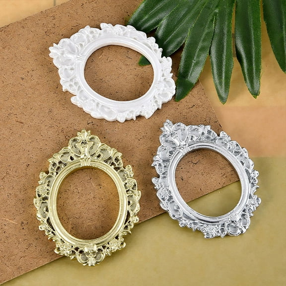 HAMPPLIES 5Pcs Mini Vintage Picture Frames Oval Gold Frame Resin Decorative Diy Craft Enthusiasts
