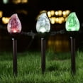 thumbnail image 3 of Soltoostar Solar 3 Pack Crackled Glass Flame Shaped LED Ligjht, 3 of 4