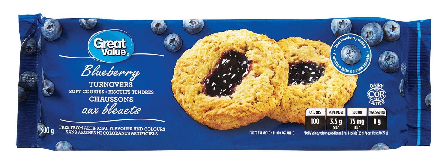 Great Value Blueberry Soft Baked Turnovers/Cookies, 300 g