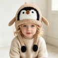 thumbnail image 6 of Leey-World Girls Penguin Knit Hat Boys Cartoon Warm Fuzzy Beanie Winter Fleece Lining Cap with Ear for Toddler Baby Boys and Girls, 6 of 9