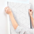 thumbnail image 2 of RoomMates Striped Hexagon Grey Peel and Stick Wallpaper, 2 of 12
