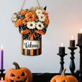 thumbnail image 5 of Japceit Pumpkin Welcome Sign, Wooden Hanging Decoration for Halloween Festival, Rustic Porch, Door, Wall Decor for Seasonal, Themed Party Setup, 5 of 5