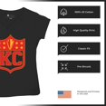 thumbnail image 6 of Kansas Shield Women's V-Neck T-shirt Champions Game Day Fantasy Football K.C. Fan, 6 of 7