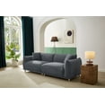 thumbnail image 3 of Kevinplus 88.58" Sofa, Comfy Sofa Couch with Extra Deep Seats, Modern Sofa Bread-Like Sofa with 2 Pillows and Metal Feet with Anti-Skid Pads, DARK GREY., 3 of 8