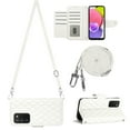 thumbnail image 2 of Crossbody Wallet Case for Samsung A03s RFID Blocking Elegant Premium Leather Purse with Credit Card Holder, Shoulder Strap Kickstand Handbag Flip Cover for Samsung Galaxy A03s, White, 2 of 8