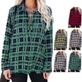 thumbnail image 4 of Blusa Cuello vuelto Tapeta Cordón delantero Casual Rejilla suelta Tops para mujer Verde XL, 4 of 6