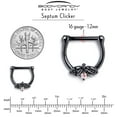 thumbnail image 4 of Body Candy 16G Black 316L Steel Septum Jewelry Aurora Accent Beauty Bug Tragus Cartilage Clicker 8mm, 4 of 4