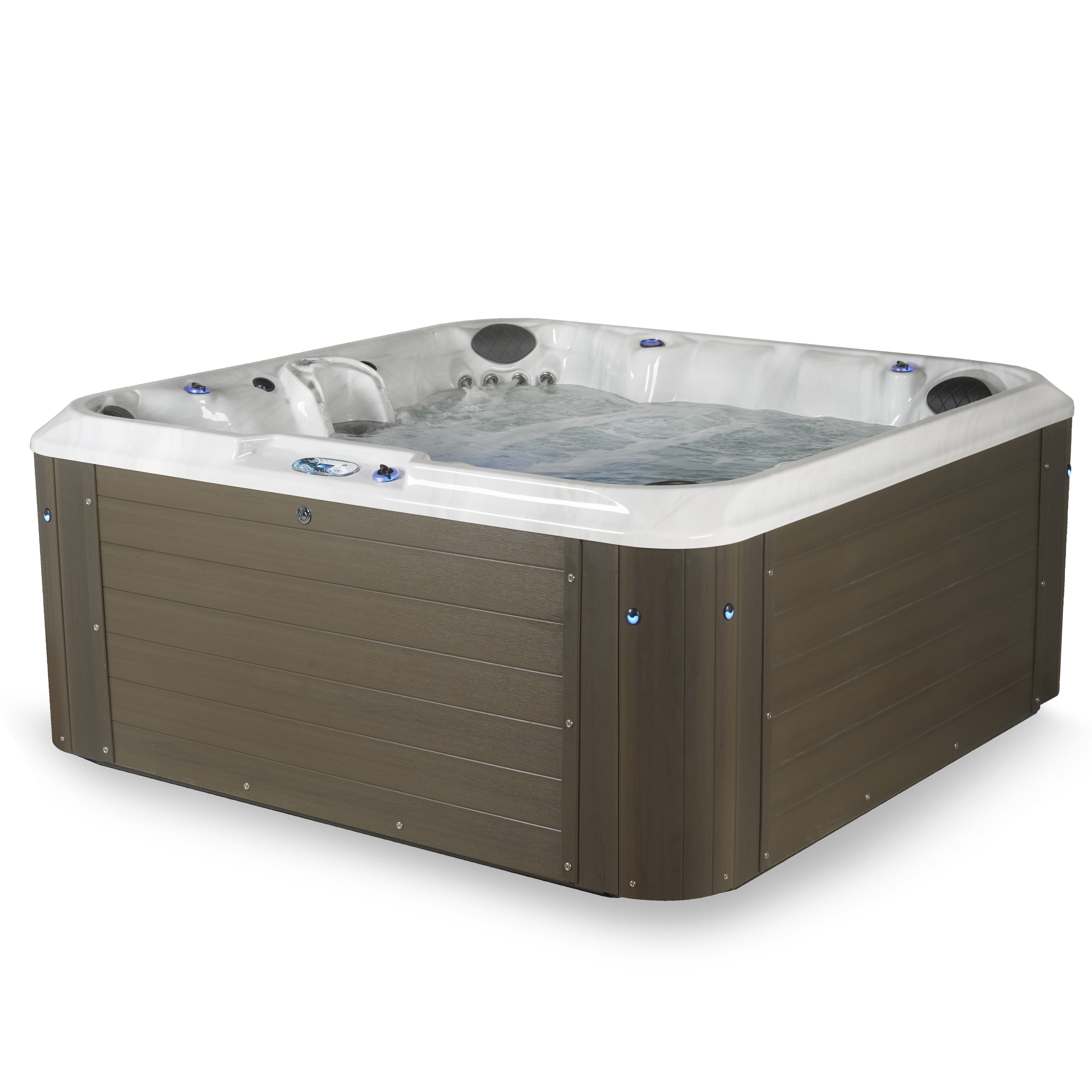 Amplified 100-Jets 7-Person Lounger Spa w/Bluetooth Stereo and 3 Pumps by Aqualife by Strong Spas
