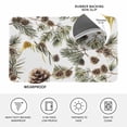 Brown Pine Cones Doormat Green Leaves Branch Plant White Non Slip Low ...