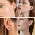 thumbnail image 3 of Lancharmed Silver Plated Stud Earrings,Stud 4 Pairs Moon Zircon Round Ball Love Pentagrams Earring Gifts for Women Under 10 Dollars, 3 of 8