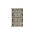 thumbnail image 3 of 4' X 6' Gray Ivory And Taupe Wool Floral Tufted Handmade Stain Resistant Area Rug, 3 of 9