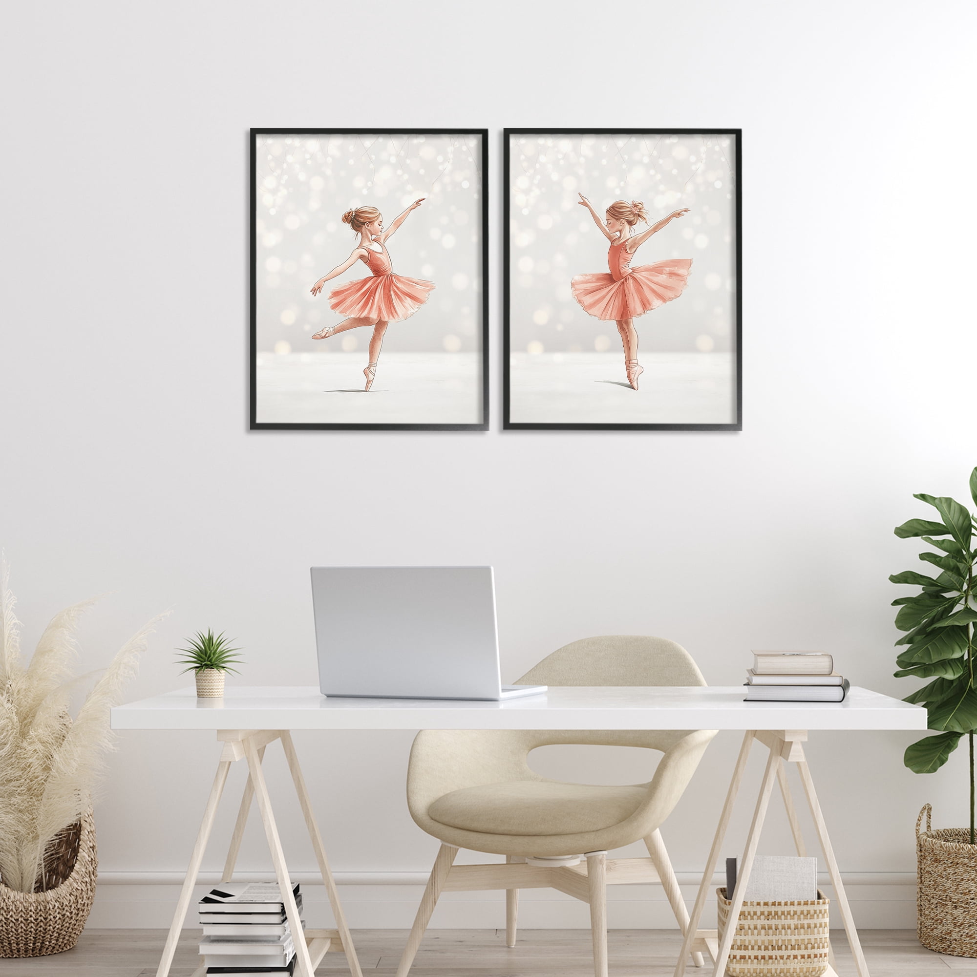 Stupell Industries Dancers In The Light 2 Piece Black Framed Giclee Art Set, design by Christine Simpson Art