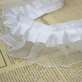 thumbnail image 5 of U8MO 5 Yards 2-Layer Satin Organza Lace Ruffle Edge Trim 2" Sewing Wedding Ribbon DIY-Blue, 5 of 9