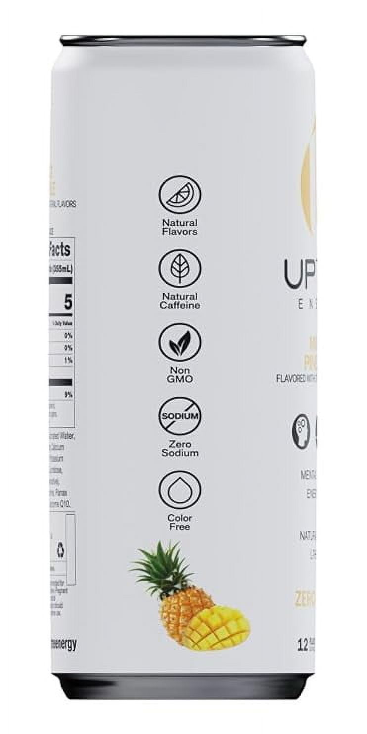 (Pack of 12), Uptime Zero Sugar Mango Pineapple Premium Energy Drink, 12 fl oz