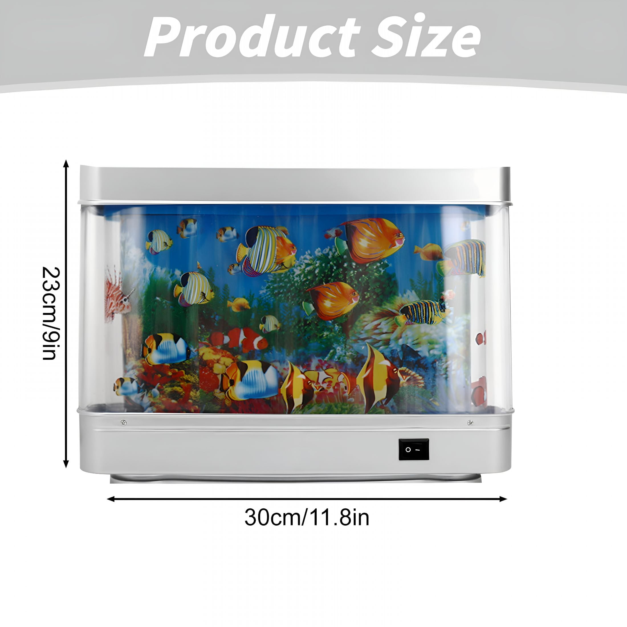 HIBIBUD Sensory Artificial Aquarium Lamp – LED Virtual Fake Fish Tank with Moving Marine Life Animation Ocean in Motion– Relaxing Ocean Scene Night Light for Kids and Adults