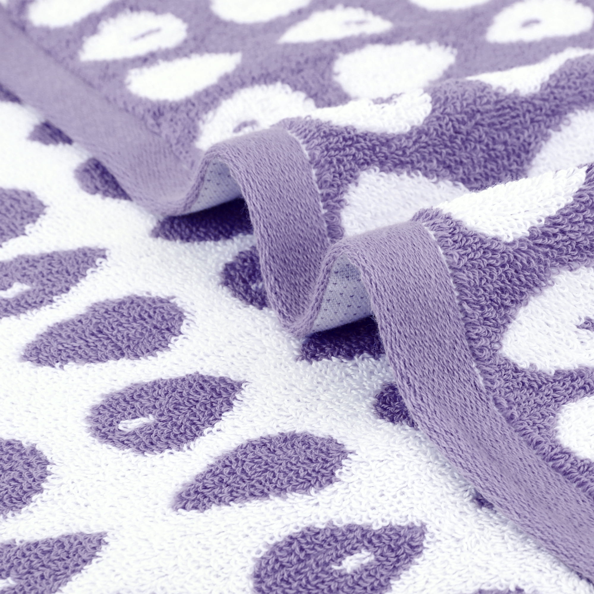 Unique Bargains Cute Cartoon Hand Towel Set Hand Towels for Kitchen, Bath Purple 2-Piece