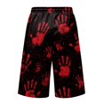 thumbnail image 4 of JoveMarine Men's Loose Fit Cargo Shorts Halloween - Work Shorts with Pockets & Print, Knee-Length Relaxed for Holiday & Daily,Purple M, 4 of 6